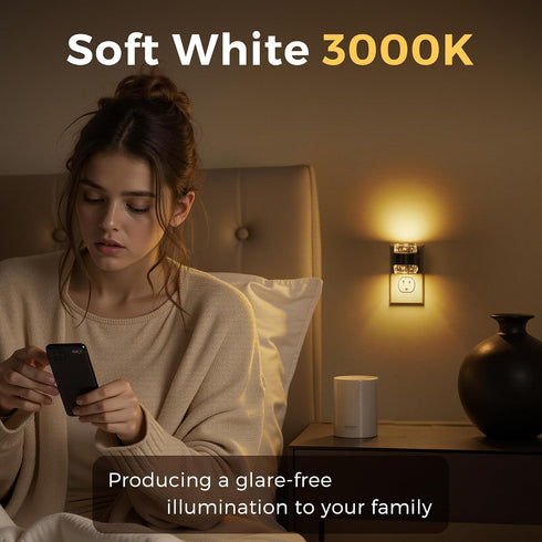 3000K L LOHAS LED Night Light, Bubble Night Lights Plug into Wall, Acrylic Night Lights with Dusk-to-Dawn Sensor