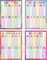 Youngever 4 Pack 24 x 18 inch Math Posters, Laminated Educational Multiplication, Division, Addition & Subtraction
