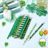St. Patrick's Day Pencils Shamrock Pencils Clover Novelty Stripe Pencils with Eraser Assorted Kids Pencils Lucky Wood Pencils for 100th Day of School Party Favor Office Supply, 5 Styles (50 Pieces) by Spakon