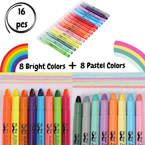 Mr. Pen Gel Highlighters - 16 Pcs (8 Pastel & 8 Vibrant) Assorted Colors, No Bleed Bible Highlighters