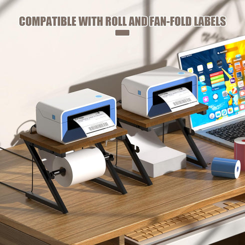 Label Holder for Rolls and Fan-fold Labels, Shipping Thermal Label Holder for Desktop Thermal Printer, Thermal Printer