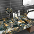 17.7''x100'' Slate Gold Glossy Marble Contact Paper for Countertops, Waterproof Peel and Stick Vinyl Wallpaper