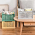 Domiella 2-Pack Stackable Storage Crates - Foldable Plastic Crate for Office Home Kitchen Bedroom Bathroom (Tall, Gray)