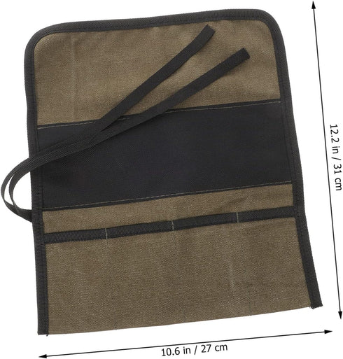 DOITOOL Roll Pouch for Craftwork, Electricians Bag Organizer Tool Pockets for Woodworking and Mechanic