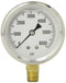 PIC Gauges S201L-254S Pressure Gauge, Bottom Mount, 2.5" Dial, 0-6000 psi Range, 1/4" Male NPT, Glycerin Filled