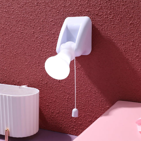 Bulb 2.87 2.87 1.96 Inch Gatuida Portable LED Cabinet Lamp, Battery Operated, Self-Adhesive Wall Mount Light with Pull