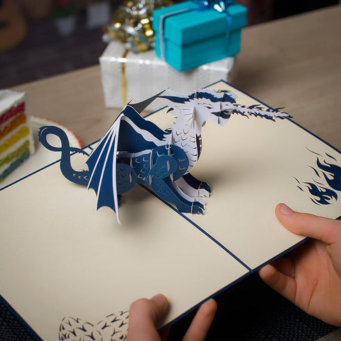 Dragon Pop Up Card by Devine Cards, 3D Birthday Cards for Women, Kids, Mom, Dad