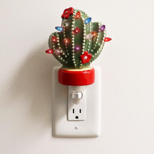 Ceramic Christmas Tree Night Light - Plugin Christmas Tree with Lights -