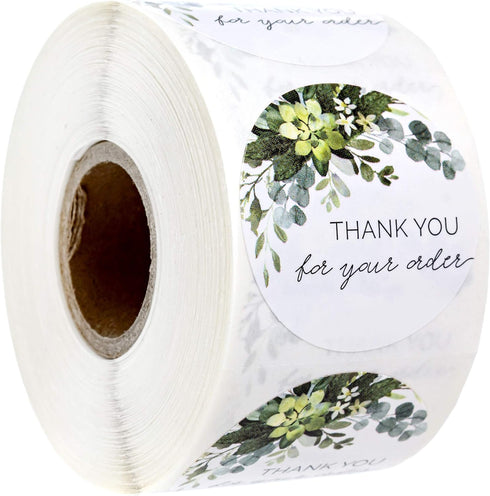 Thank You for Your Order Stickers – 500 Thanks for Your Business Labels, 1.5" Round Small Business Envelope Seals