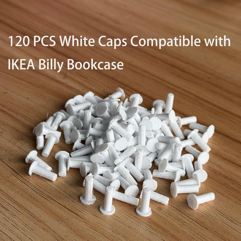 Generic 120 PCS White Caps Compatible with IKEA Billy Bookcase, Bookcase Hole Covers, Bookshelf Hole Plugs (White)