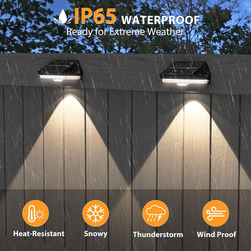7Colors IP65 Outside/Patio/Backyard/Wall/Pool/Fence/Railing/Step(12Pack) Solar Fence Lights,Warm White & Cool White