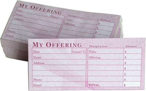 Church Offering/Tithe Donation Envelopes, Burgundy, Easy-Open Tab, Fits Bills & Checks, Package of 125