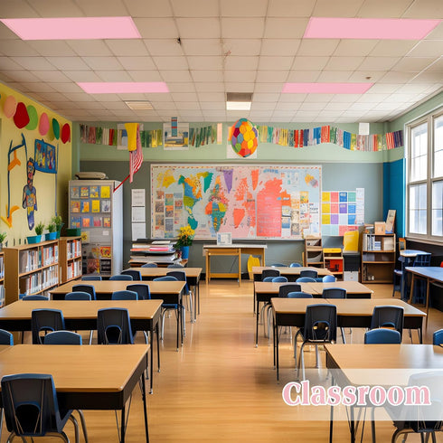 4 4x2 VIHOSE Pcs Fluorescent Light Covers, Feet Classroom Magnetic Light Cover Fluorescent Lights Shade Ceiling Lights