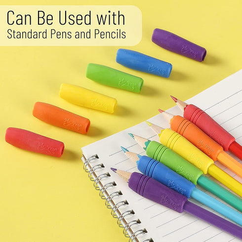 Mr. Pen 12 Pack Colorful Pencil Grips, Pencil Holder for Kids, Rubber Pen Grips for Adults with Arthritis