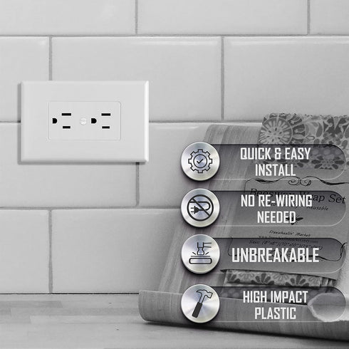Taymac 2600W Masque Revive Polycarbonate White 1-Gang Cover for Electrical Outlet, Home Improvement Essentials