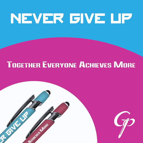 Team Building Employee Appreciation Pen Sets, Soft Touch Coated Metal and Stylus, 6 Pack 36094