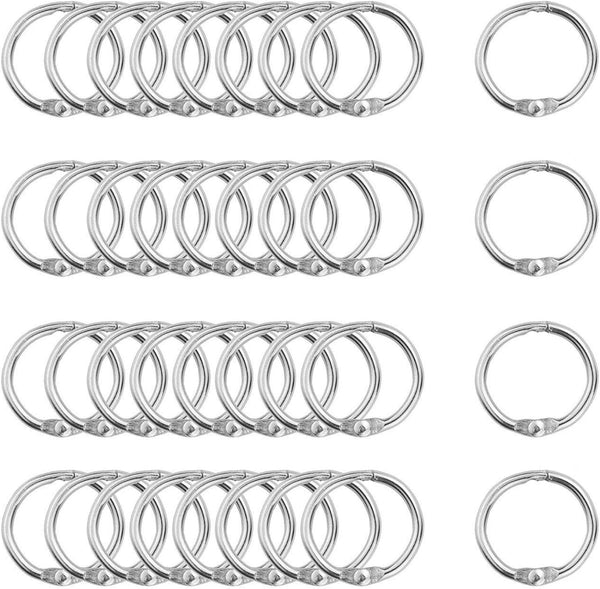 Mini Book Rings - 0.6 Inch/15mm Loose Leaf Rings for Album & Photo Paper - 100pcs