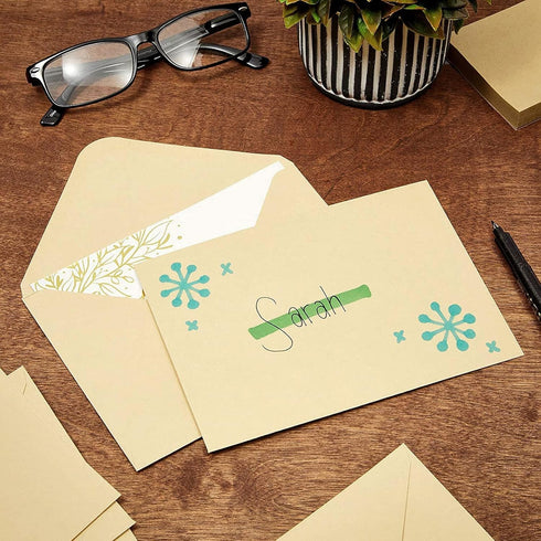 Juvale 100 Pack 4x6 Envelopes for Invitations, V-Flap Kraft Paper for Wedding RSVP, Birthday, Graduation (A6, Light