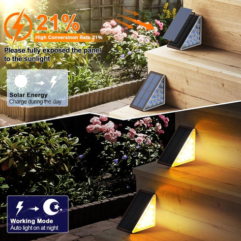 IP67, 6 Pack, Solar Step Lights for Outside Waterproof Outdoor Stair Light Solar Stair Lights Outdoor LED Outdoor Step