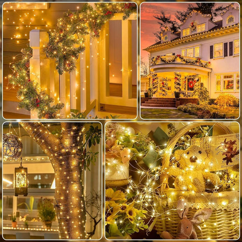 4-Pack 800 264FT 8 SyouHome Solar Fairy Lights Outdoor, LEDs Extra-Long Solar String Lights, Modes Waterproof Twinkle