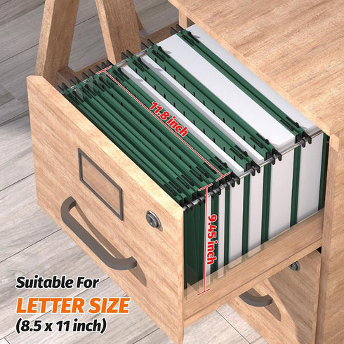 Plastic Hanging File Folders, 12 Pack, Letter Size, Reinforced Hang Folders, Designed for Home and Office, Green