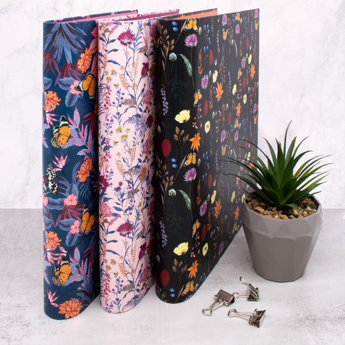 Pukka Pad Bloom A4 Preloaded 3-Ring Binder with Personal Details and Planner Pages, 5-Part Dividers - Cream
