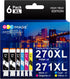 GPC Image PGI-270XL CLI-271XL Replacement Ink Cartridges for Canon 270 271 - 6 Pack (PGBK Black, Cyan, Magenta, Yellow)