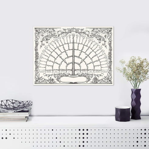 Palace Learning Family Tree Chart, 1 Pack - 6 Generation Genealogy Poster - Blank Fillable Ancestry Chart 18" x 24"