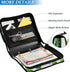 Fisyme 3 Watercolor Broccoli Zipper Binder Ring with Zipper and Shoulder Strap Large Capacity Multi-Pocket Binder