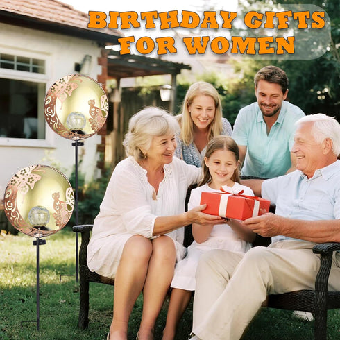 Unique Birthday Gifts for Women Mom Grandma,Solar Butterfly Cat Garden Lights Outdoor Decor,Housewarming Gifts New Home