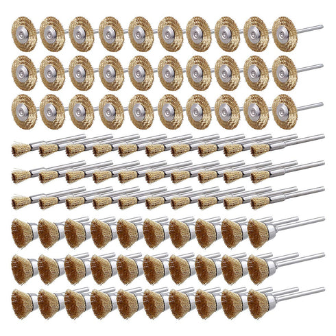 90 Pcs Wire Brushes Set, Rocaris Brass Wire Wheels Pen Brushes Kit Accessories for Rotary Tool