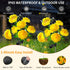 4PK 7-Stem 2 Neporal Solar Flowers Outdoor Waterproof, Yellow Camellia with Lighting Modes & Romantic Warm Light, Solar