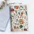 Boho Farmer's Market Notebook, 5.5" x 8.5" Spiral Watercolor Cookbook, 120 Recipe Pages, Durable Twin Loop Cover