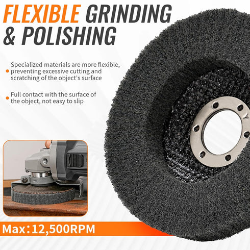 4 1/2 Inch Nylon Fiber Flap Disc Buffing Polishing Wheel 800 Grit for Angle Grinder, Metal Wood Finishing