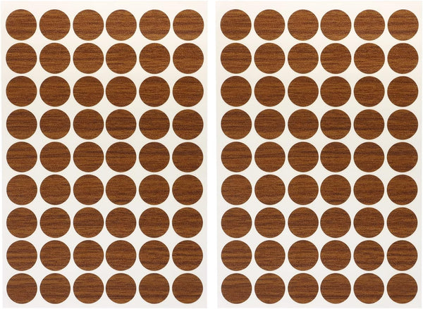 Mini Skater 108Pcs Self-Adhesive Wooden Furniture Cabinet Screw Hole Cover Stickers Decoration Supplies,20mm Dia