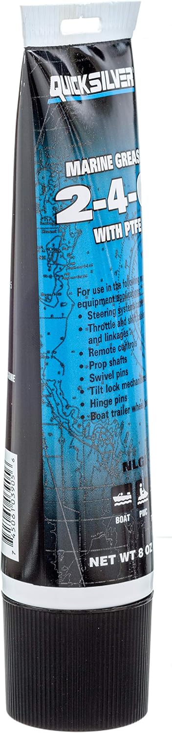 802859Q1 2-4-C 8 oz. Quicksilver Marine Grease with Teflon, Multi-Purpose Marine Lubricant Tube