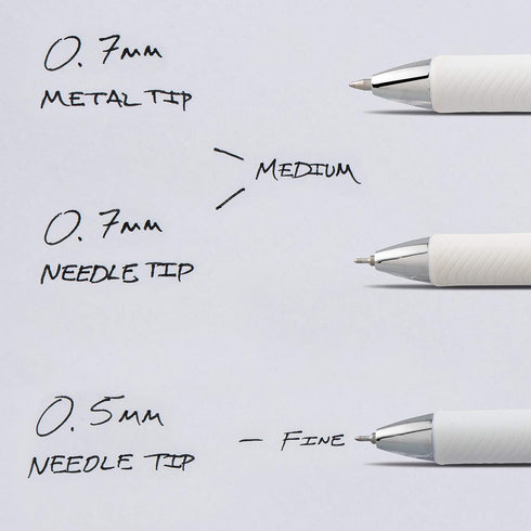 Pentel Gel Ink Pen, EnerGel Pearl, 0.5mm Fine Point, Needle Tip, Black (BLN75WBP3A)