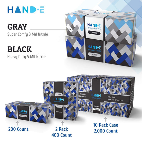Black Nitrile Medical Gloves, Disposable Medium 100 Count, Surgical Gloves Latex Free, Extra Thick 5 Mil Exam Gloves