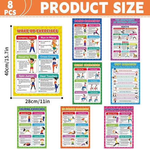gisgfim Exercise Posters Stretching Yoga Workout Poster Physical Educational Fitness Decoration Physical Bodyweight