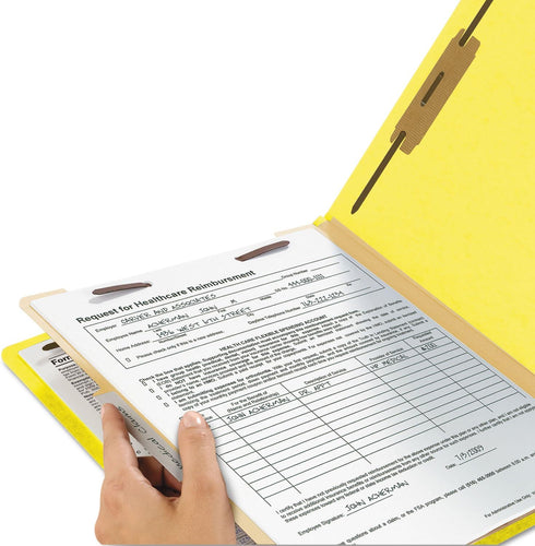 Smead Classification File Folder, 1 Divider, 2" Expansion, Letter Size, Yellow, 10 per Box (13704)