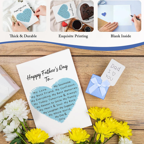 Qiliji Sweet Father's Day Card for Husband, Funny Father's Day Card from Wife, Romantic Father's Day Card