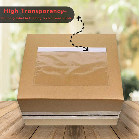 Yens 100 Pack Packing List Pouches, 7.5'' x 5.5'' Top Loading Shipping Label Envelopes with Adhesive