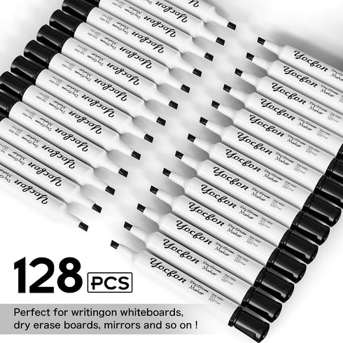 Yocfon 128 Pack, Dry Erase Markers Crown Whiteboard Markers With Chisel Tip, Low Odor Dry Erase Markers for School