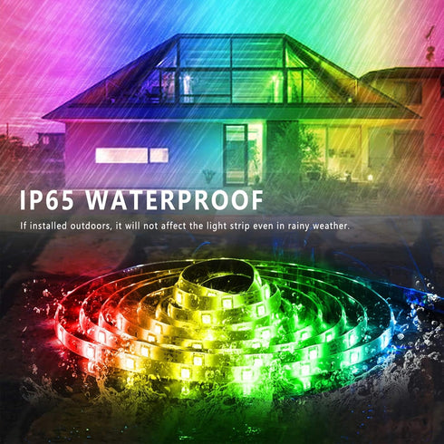 Ledagic 50ft (1 Ip65 Outdoor Led Strip Lights Waterproof Roll), Outside Led Light Strip Waterproof with Remote and App
