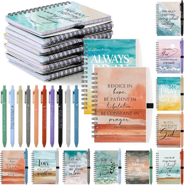 Harloon 20 Set 2024 Christian Gift Spiral Notebooks, Bible Verse Journals, Inspirational Notepad for Church