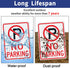 No Parking Sign with Symbol, 14 x 10 Inches Reflective Aluminum, UV Protected, Weather Resistant, Easy to Mount