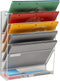 Mind Reader 5-Tier Vertical File Storage Desktop Organizer, Wall Mount, White Metal Mesh
