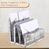 Wooden Mail Holder with 3 Slots, Desk Organizer for Paper and Document Storage, Old White