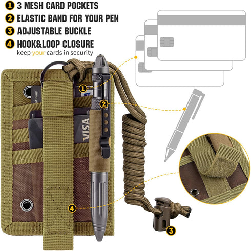 IronSeals Tactical ID Card Holder, Detachable Quick Rip-Away Badge Holder with Key Ring & Adjustable Neck Lanyard