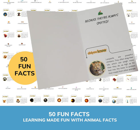 50 (4x6), Imperial Designs Animal Jokes & Fun Facts Cards, No Repeats Bulk Funny Greeting Cards With Envelopes